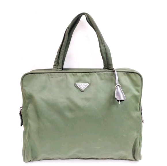 Prada Vintage Tessuto Nylon Olive Green Shoulder Bag - Picture 1 of 16